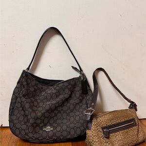 Coach Bundle Black and Brown Shoulder Bags with Signature Style